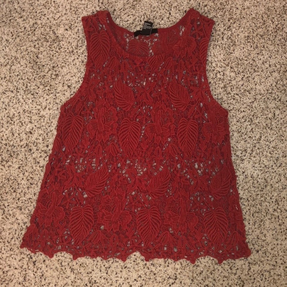 Forever 21 crochet textured cute fall top